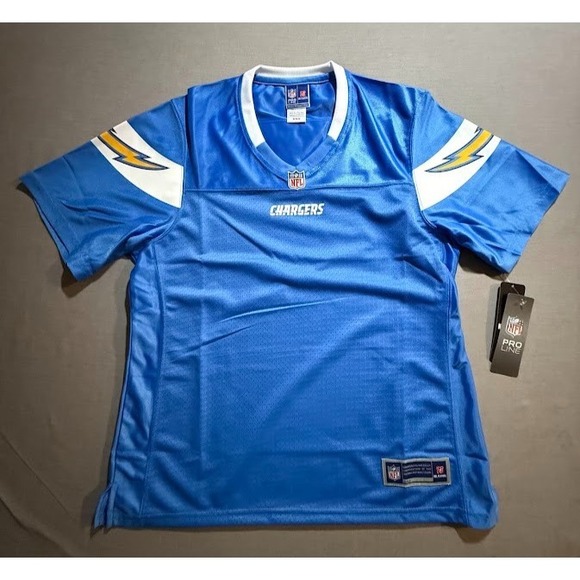 Pro Player Tops - San Diego Chargers NFL Pro Line Jersey Womens Medium Blue Blank Short Sleeve.
